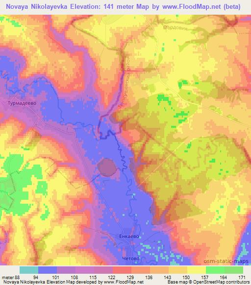 Novaya Nikolayevka,Russia Elevation Map