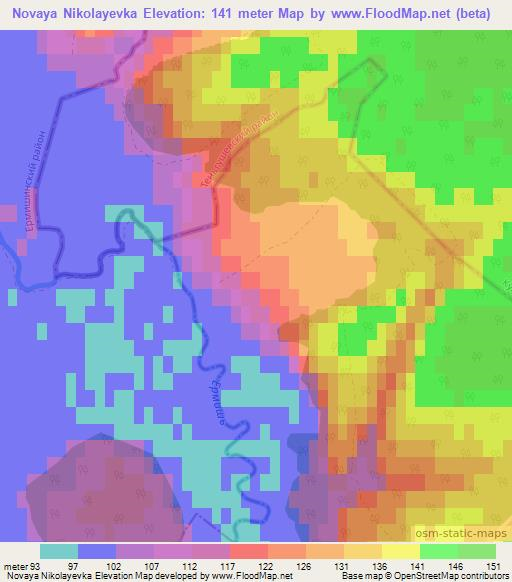 Novaya Nikolayevka,Russia Elevation Map