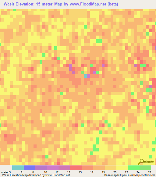 Wasit,Iraq Elevation Map