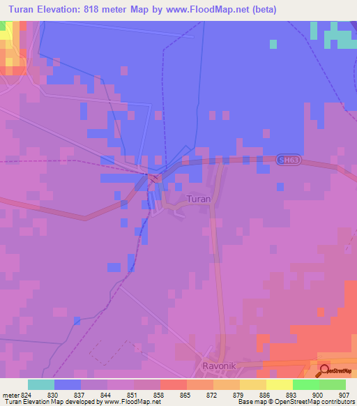 Turan,Albania Elevation Map