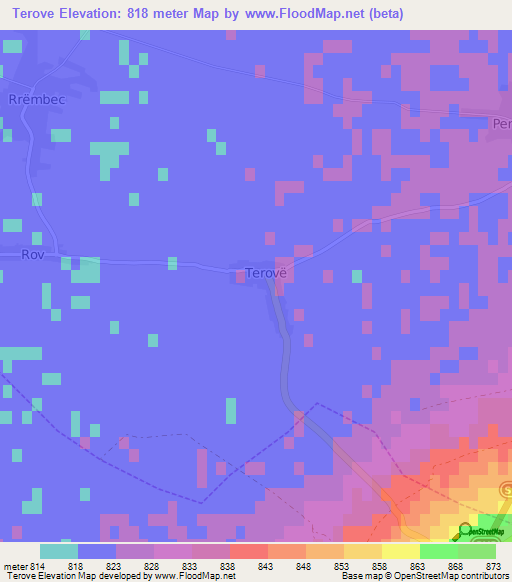 Terove,Albania Elevation Map