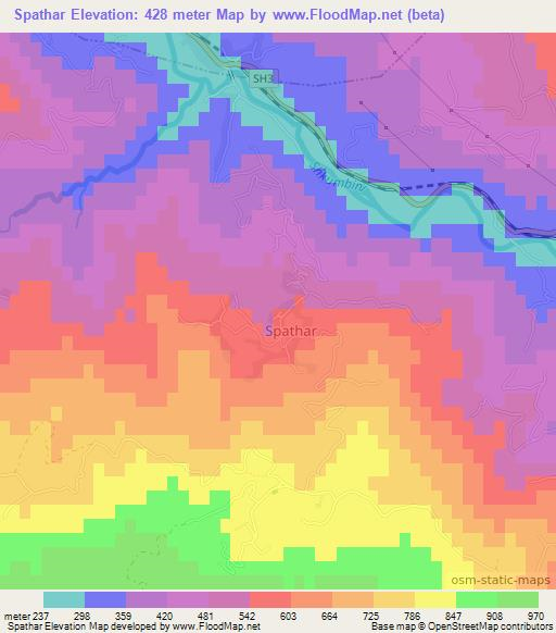 Spathar,Albania Elevation Map