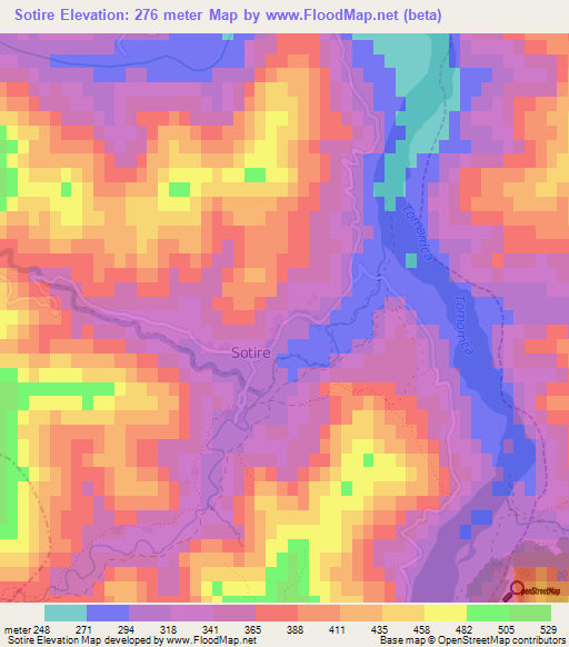 Sotire,Albania Elevation Map