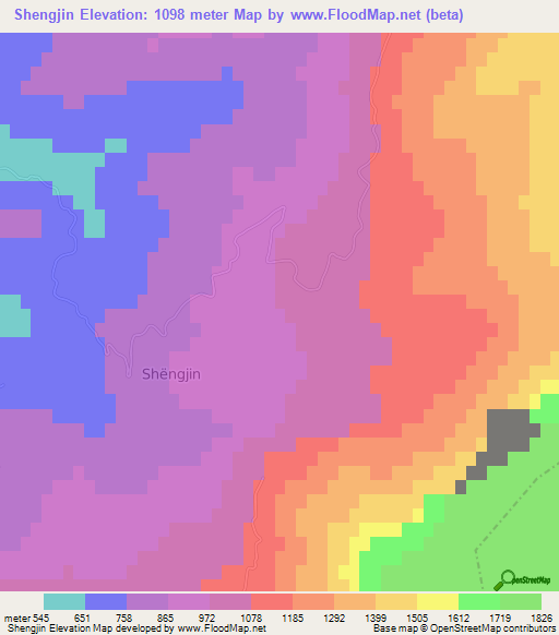 Shengjin,Albania Elevation Map