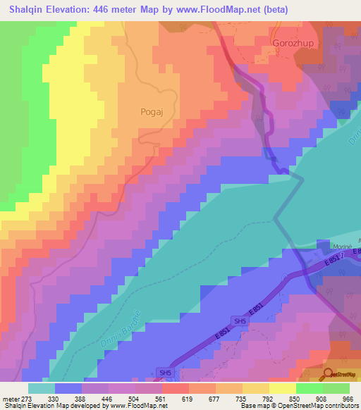 Shalqin,Albania Elevation Map