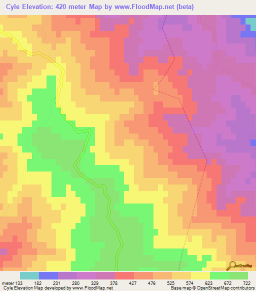 Cyle,Albania Elevation Map