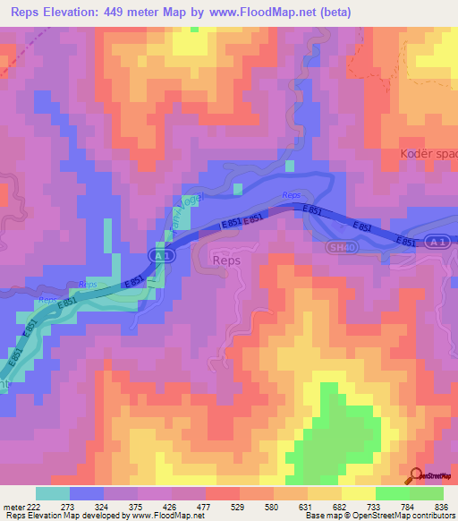 Reps,Albania Elevation Map