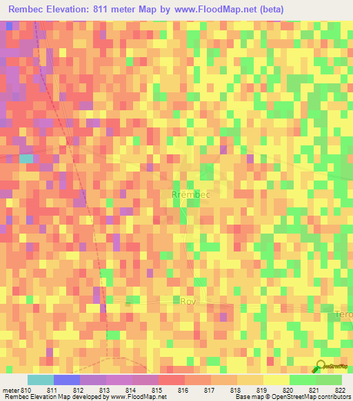 Rembec,Albania Elevation Map