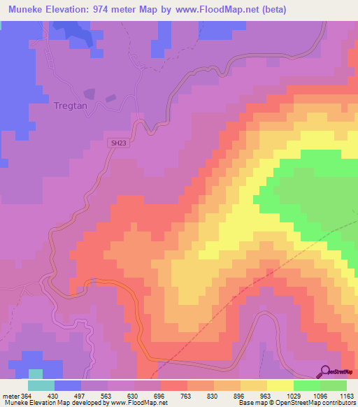 Muneke,Albania Elevation Map