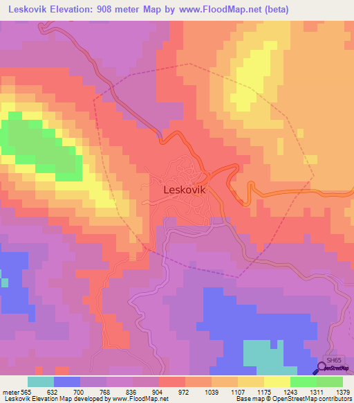 Leskovik,Albania Elevation Map