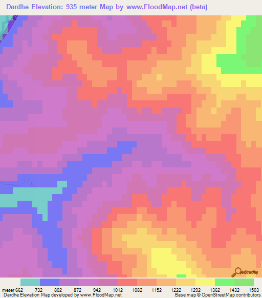 Dardhe,Albania Elevation Map