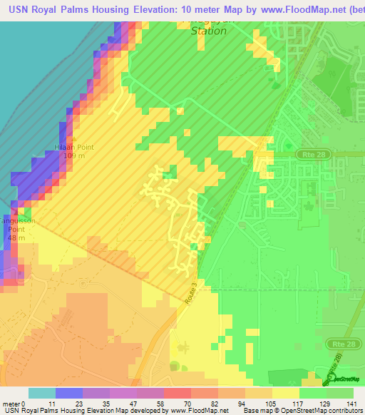 Elevation of USN Royal Palms Housing,Guam Elevation Map, Topography ...