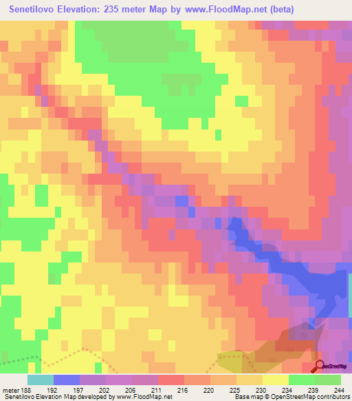 Senetilovo,Russia Elevation Map