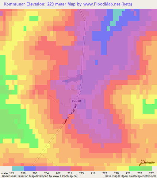 Kommunar,Russia Elevation Map