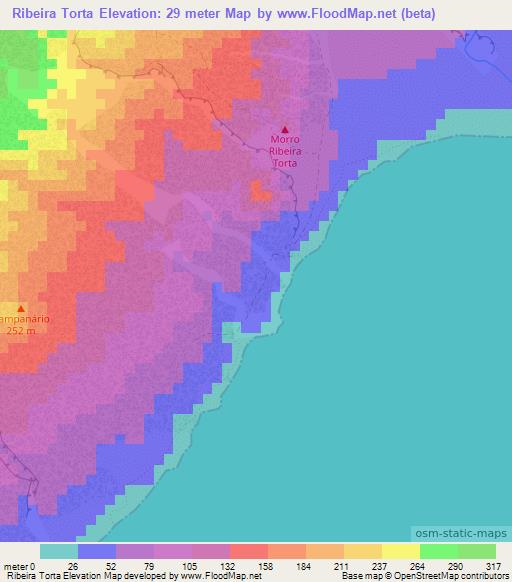Ribeira Torta,Cape Verde Elevation Map
