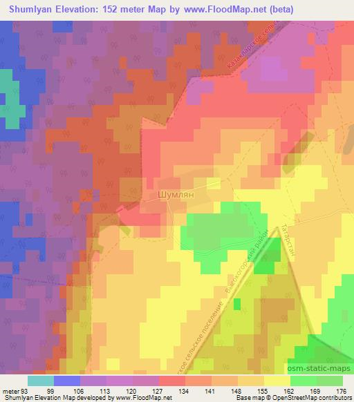 Shumlyan,Russia Elevation Map