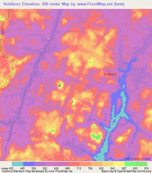 Kobikoro,Guinea Elevation Map