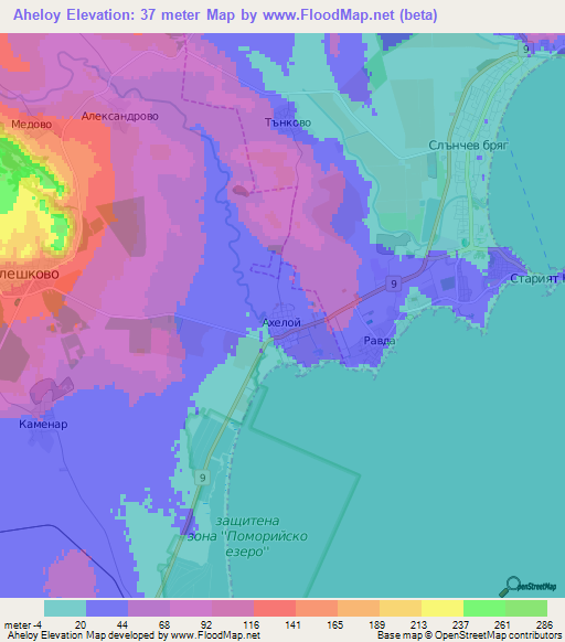 Aheloy,Bulgaria Elevation Map