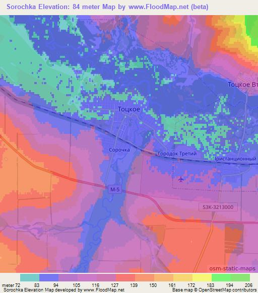 Sorochka,Russia Elevation Map