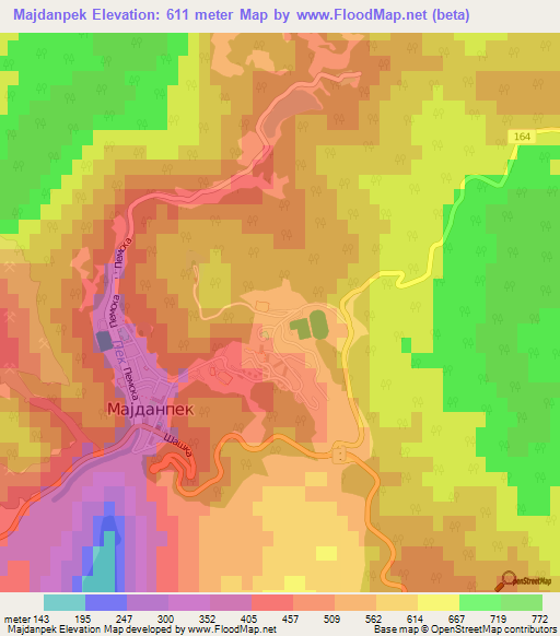 Majdanpek,Serbia Elevation Map