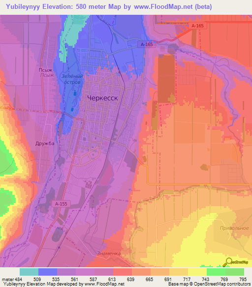 Yubileynyy,Russia Elevation Map