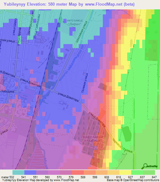 Yubileynyy,Russia Elevation Map