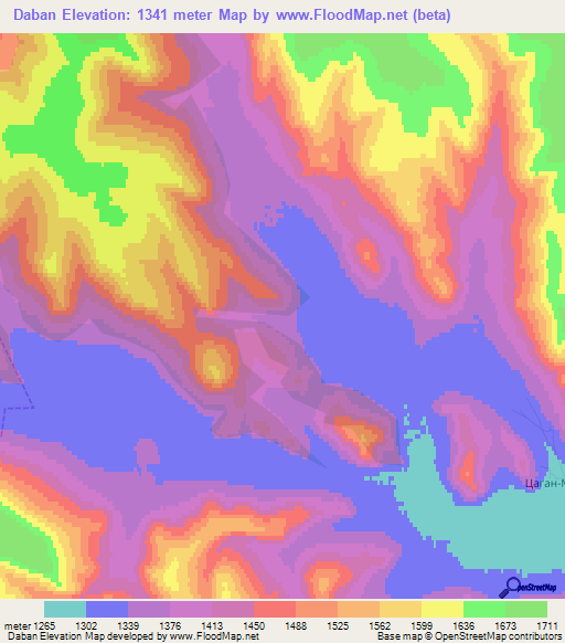 Daban,Russia Elevation Map