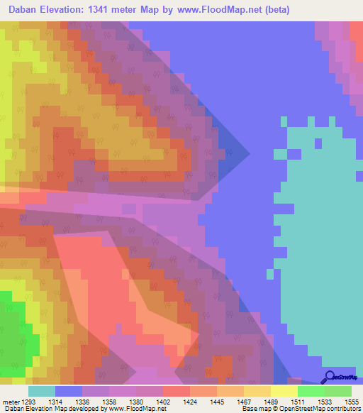 Daban,Russia Elevation Map