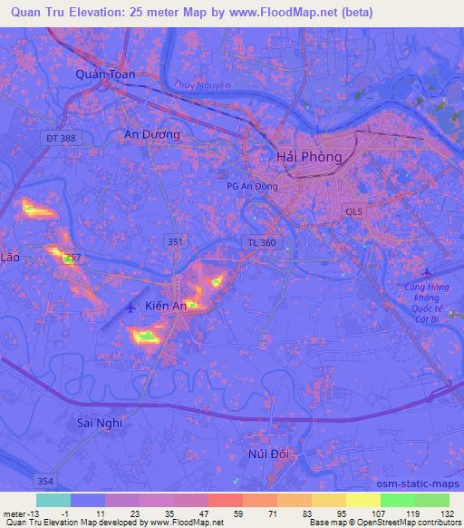 Quan Tru,Vietnam Elevation Map