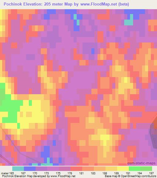 Pochinok,Russia Elevation Map