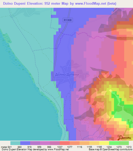 Dolno Dupeni,Macedonia Elevation Map