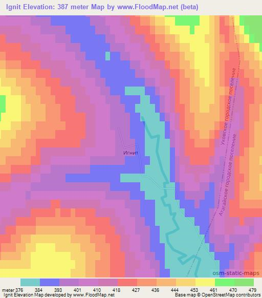 Ignit,Russia Elevation Map