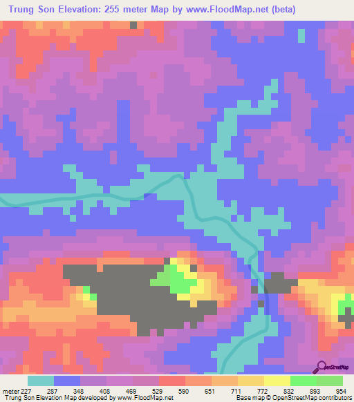 Trung Son,Vietnam Elevation Map