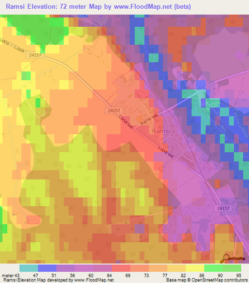 Ramsi,Estonia Elevation Map