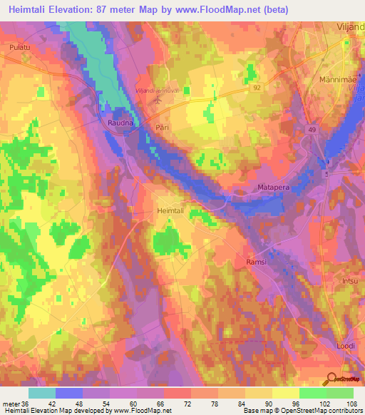 Heimtali,Estonia Elevation Map