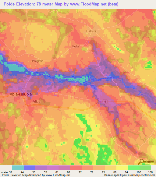 Polde,Estonia Elevation Map