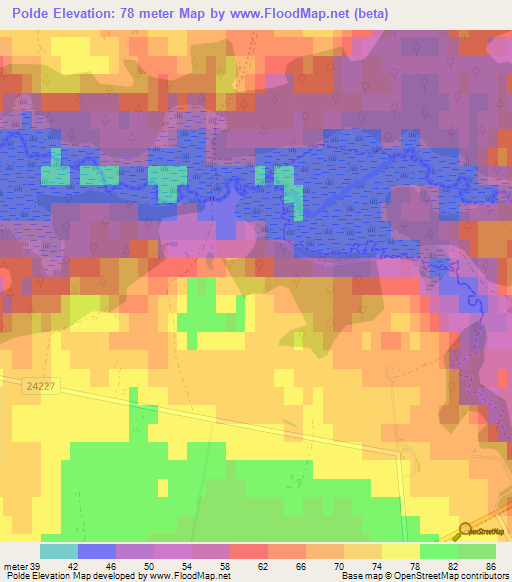 Polde,Estonia Elevation Map