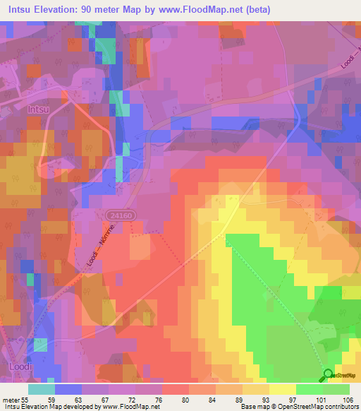 Intsu,Estonia Elevation Map