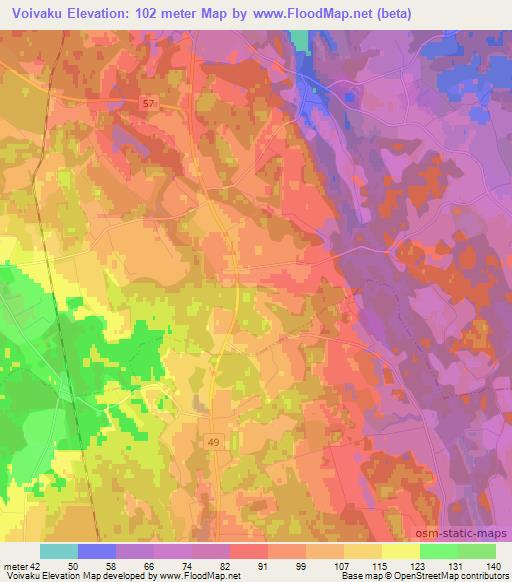 Voivaku,Estonia Elevation Map