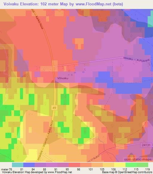 Voivaku,Estonia Elevation Map