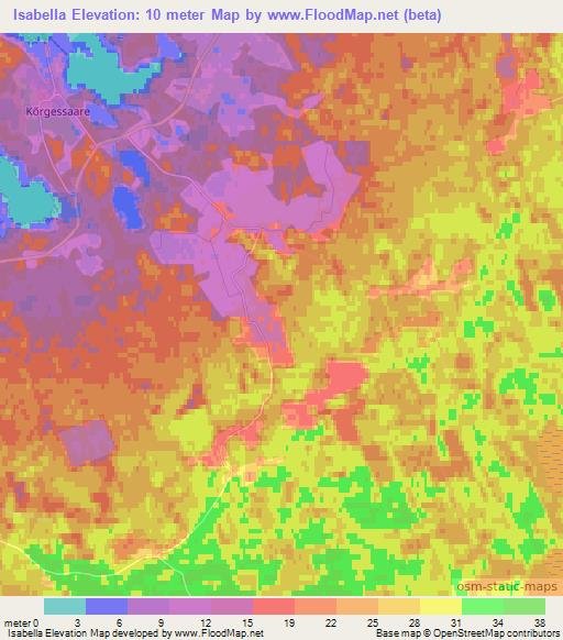 Isabella,Estonia Elevation Map