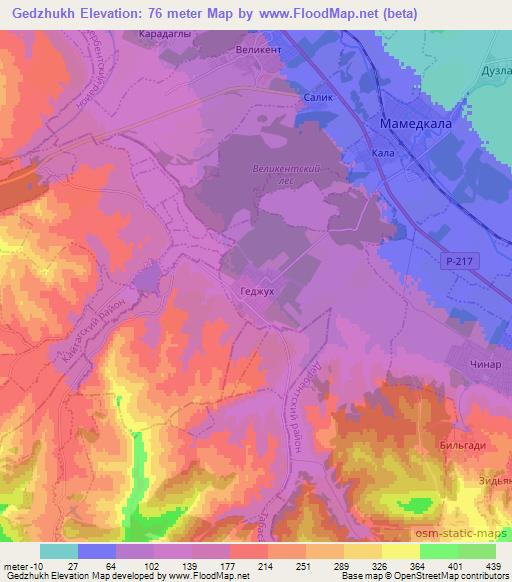 Gedzhukh,Russia Elevation Map