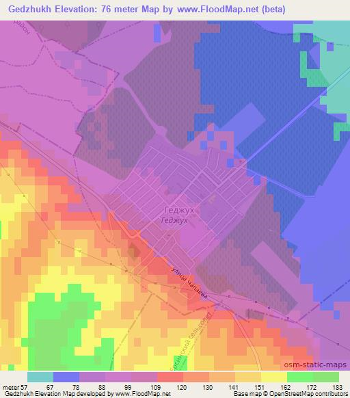 Gedzhukh,Russia Elevation Map