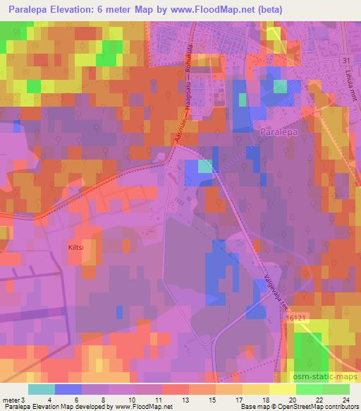 Paralepa,Estonia Elevation Map