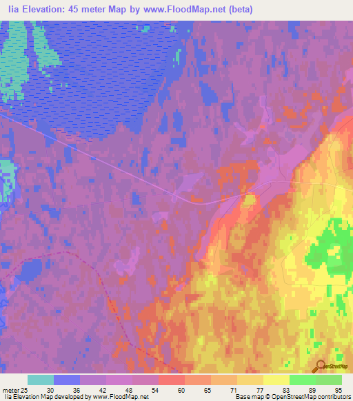 Iia,Estonia Elevation Map