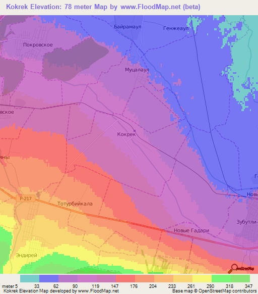 Kokrek,Russia Elevation Map