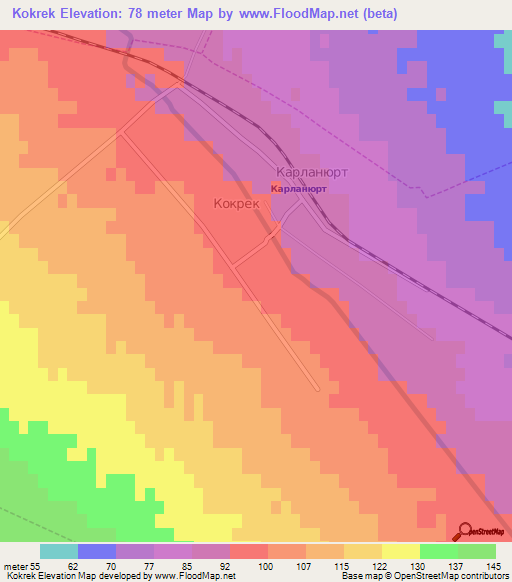 Kokrek,Russia Elevation Map