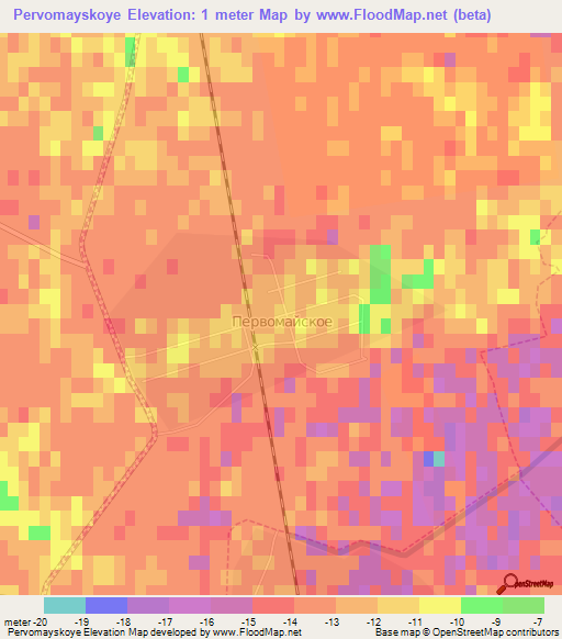 Pervomayskoye,Russia Elevation Map