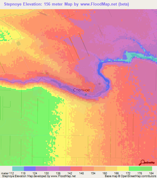 Stepnoye,Russia Elevation Map