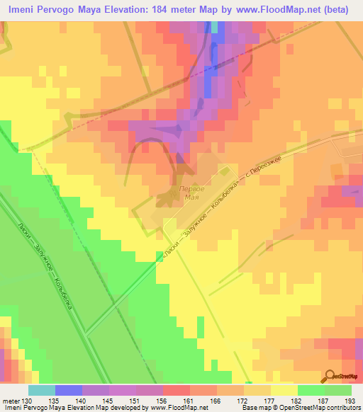 Imeni Pervogo Maya,Russia Elevation Map